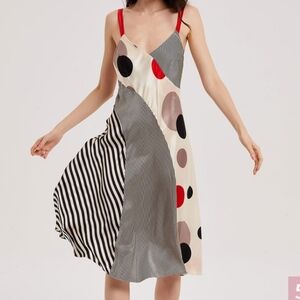 Nap casual silk polka dot dress